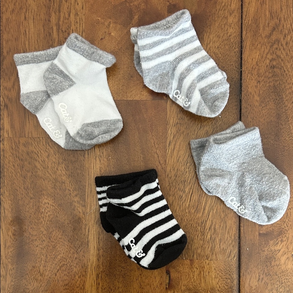 Carter's Infant Socks - Black, White, Gray Set